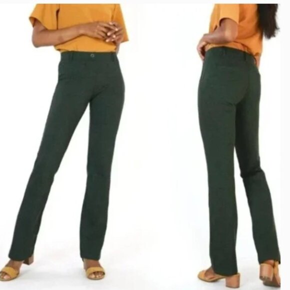 Betabrand Classic Pull On Yoga Pant Straight Moss Green size Medium Petite - Picture 1 of 10